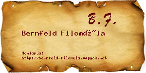 Bernfeld Filoméla névjegykártya